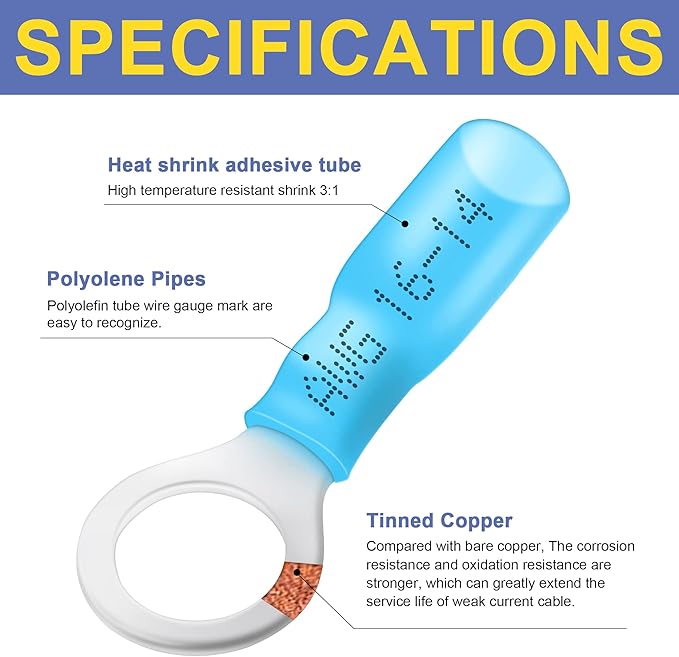 haisstronica Crimping Tool for Heat Shrink Connectors Set with 280PCS AWG 22-10 Marine Grade Heat Shrink Wire Connectors and Wire Stripper