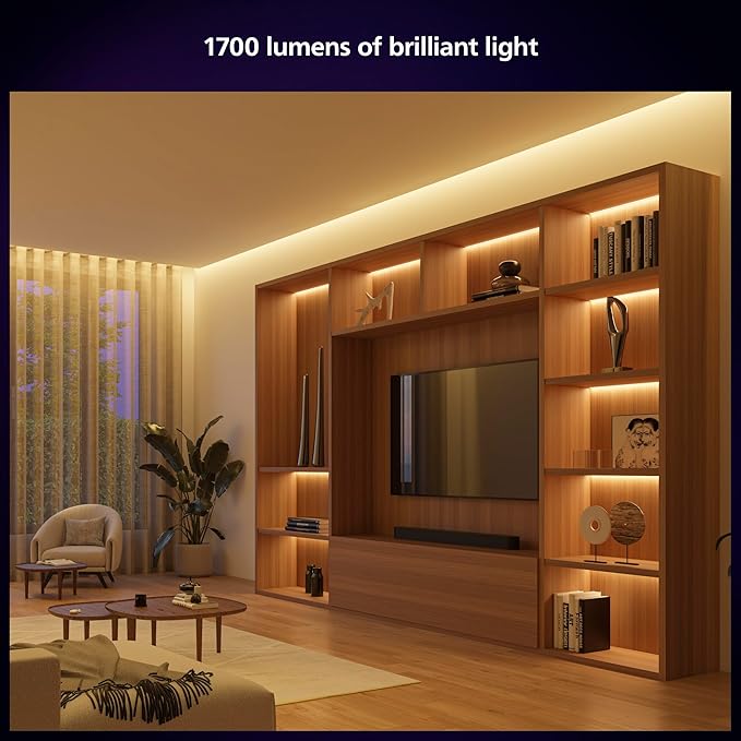 Philips Hue Lightstrip Starter Kit (6ft Light Strip, Base Plug, Hue Hub), Compatible with Alexa, Google Assistant, White