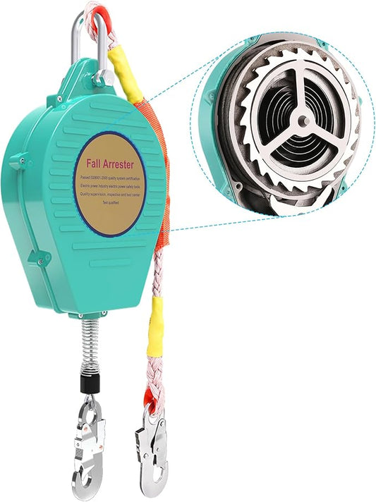 23ft Self Retracting Lifeline 330lbs Fall Arrester Fall Protection with Alloy Steel Hook & Steel Wire Rope