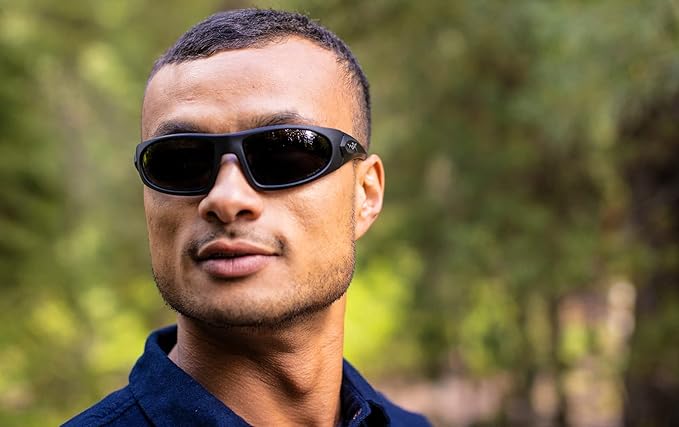 Wiley X ROMER 3 Sunglasses, Ballistic Rated ANSI Z87 Safety Glasses, UV Eye Protection for Shooting, Fishing, Biking, and Extreme Sports, Black Frames, Changeable Tinted and Clear Lenses