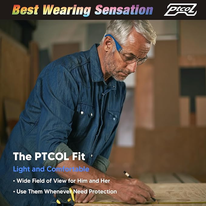 28 Pack Safety Glasses BLUE Frame (Bulk Pack of 24+4) Unisex Clear Anti-Scratch Protective Goggles Impact Resistant Lens Eyewear with ANSI Z87.1 Certified for Construction, Shooting and Laboratory