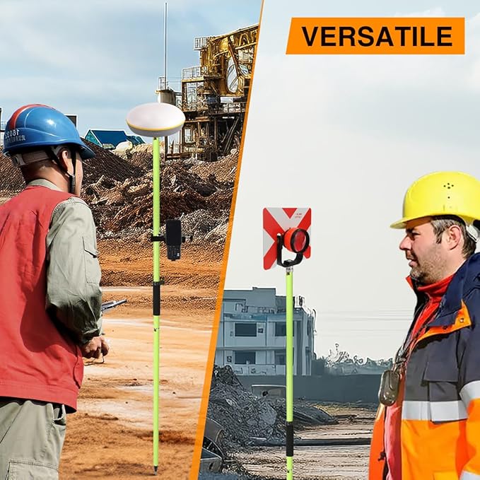 Aluminum GPS Rover Rod – 6.5FT/2M 2-Sections Design GPS Pole for Land Surveying & Engineering – RTK GPS/GNSS Accessory – Includes Level Vial & Carrying Bags (GLS220)