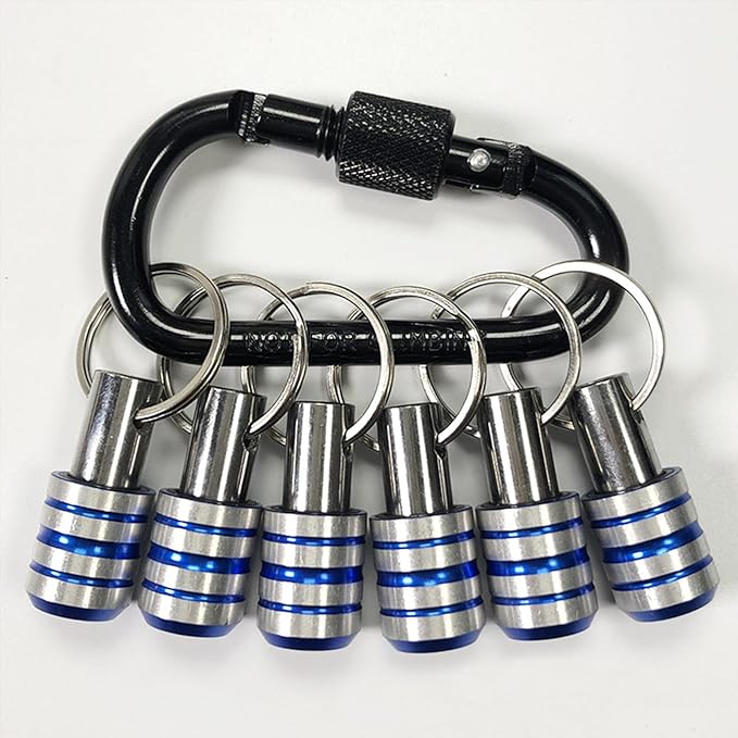 Luexbox 1/4 Inch Bit Holder Keychain, Hex Driver Bits Set, Quick Change Extension Bar forElectric & Drills (Blue 6 pack)