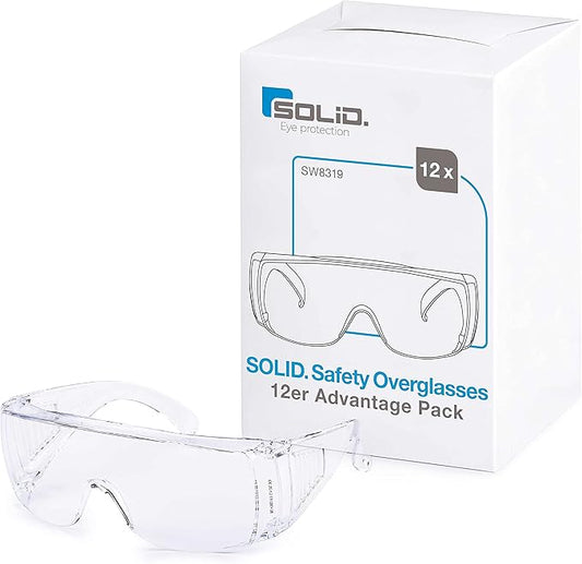 SolidWork Safety Glasses Clear Lens with Side Shields, Anti Fog, Anti Scratch, Anti-Glare, Protective Eyewear for Men & Women