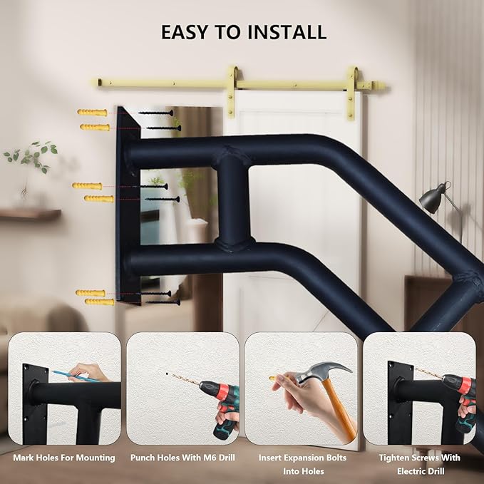 Handrails for Outdoor Steps, 21" Wall Mounted Railings for 1-3 Steps, Stair Railing Safety Grab Bar with 2 Anti-Skid Crossbar for Garage, Porch, Garden, Yard, Stain Black (Bent 1 Pack)