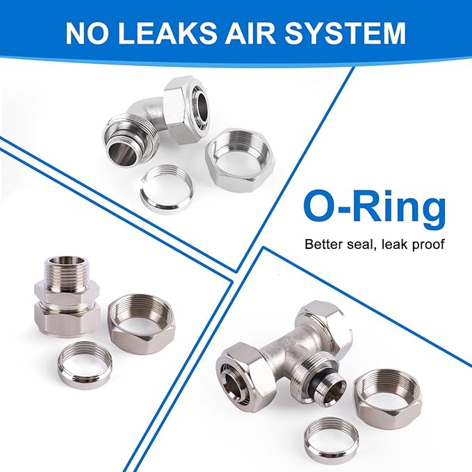 Shop Air Line Kit 3/4"×100'&200'&300' Compressed Air Line Kit, HDPE-Aluminum Piping Rapid Air System Garage Air Compressor Accessories Leak-Proof & Easy to Install