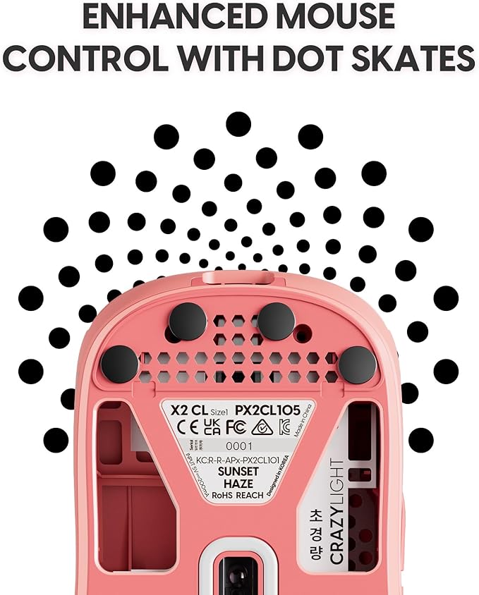 Pulsar Gaming Gears X2 Crazylight Wireless Gaming Mouse, Ultra Lightweight 1.23 oz (35g), Optical Switch, 32000 DPI, 750 IPS, XS-1 Sensor, 8k Compatible (Sunset Haze)