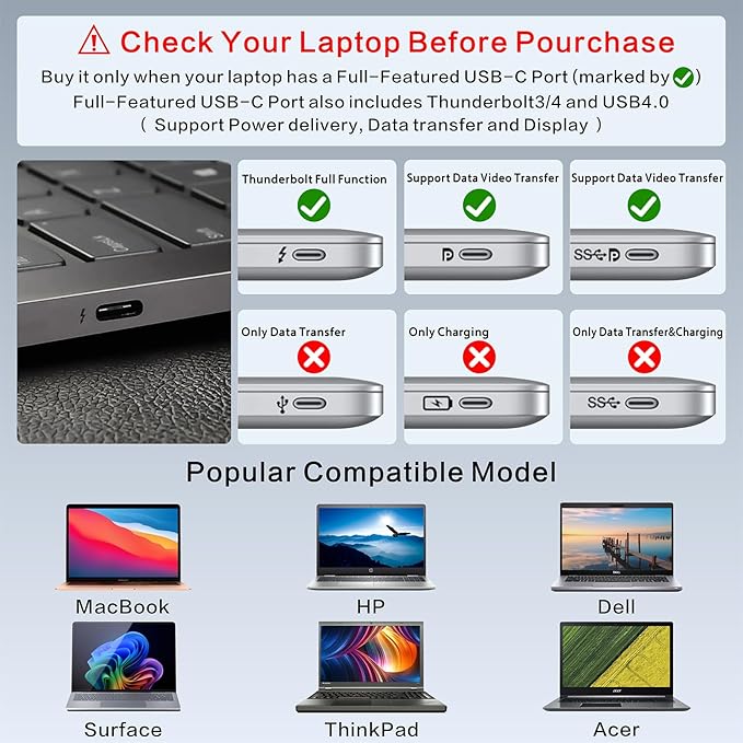 Adjustable Laptop Stand for Desk with Docking Station 11-in-1, Aluminum Laptop Riser with USB Hub 360°Swivel Dual Display 4K60Hz HDMI Gigabit Ethernet USB3.0 PD100W for MacBook Pro Air/Dell/HP 7-15.6"