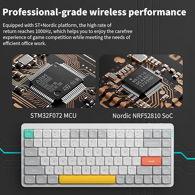 nuphy Air75 V2 Portable 75% Mechanical Keyboard,Wireless Keyboard,Supports Bluetooth/2.4G/USB-C RGB Gaming Keyboards,Compatible with Windows/Mac OS/Linux Systems White-Gateron Red Switch