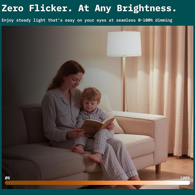 Solvita A19 LED Light Bulbs, 9W Dimmable Lights - Flicker Free EyeComfort, E26 LED Bulb 60 Watt Equivalent, 800 Lumens, 5000K Daylight, 90 CRI for Home Office Bedroom Kitchen, 6 Pack