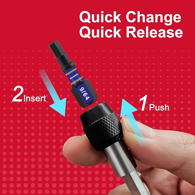 Magnetic Changeable Head Manual Screwdriver Set Include Quick Change Mini Screwdriver and 20Pcs Impact S2 Hex Screwdriver Bits, Quick Release 1/4” Hex Bit Extension Holder