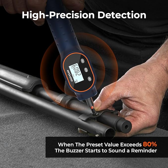 GOYOJO Digital Torque Screwdriver 7.08–70.8 in-lbs, 1/4 Adjustable Inch Pound Torque Wrench Screwdriver Set with Strong Magnetic Bits, Buzzer, LED, 999 Data, for Gunsmithing, Electronics and Mounting