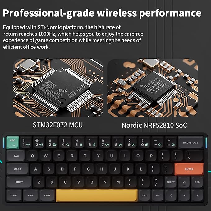 nuphy Air60 V2 Portable Wireless Keyboard 60% Low Profile Mechanical Keyboard Support QMK/VIA Compatible with Windows/mac OS/Linux Supports Bluetooth 5.1/2.4GHz/Wired (USB-C) Gateron Blue Switch