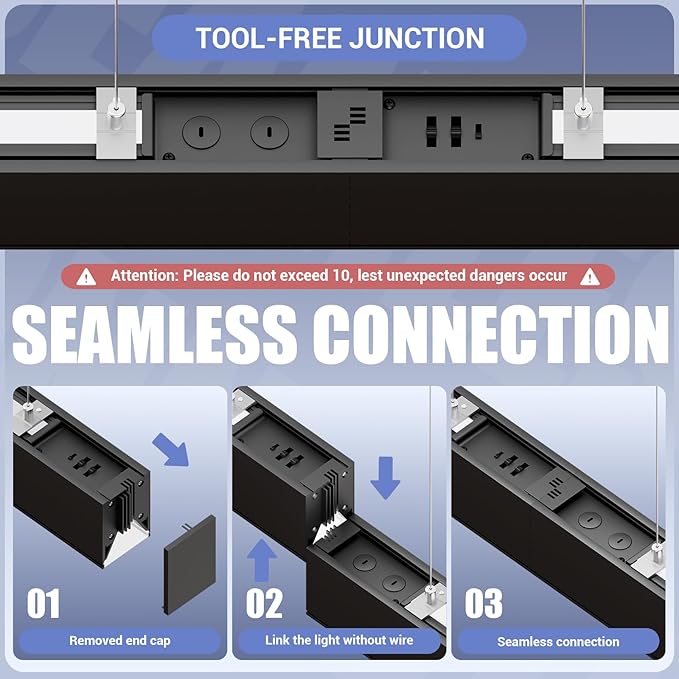 4FT LED Linear Lights 50/45/40/35/30W Up and Down Light, 3000K/4000K/5000K 4 Feet Commercial Linkable Shop Lighting for Office Garage Shop Dining Room bar,0-10V Dimmable 4’ Architectural Fixture,ETL