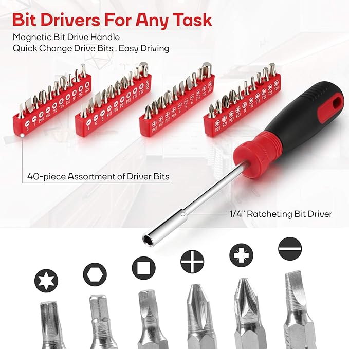 Eastvolt 248 Pieces Mechanics Tool Set, General Purpose Mixed Sockets and Wrenches, Hand Tool Set Auto Repair Tool Kit with Storage Case (EVHT24801)