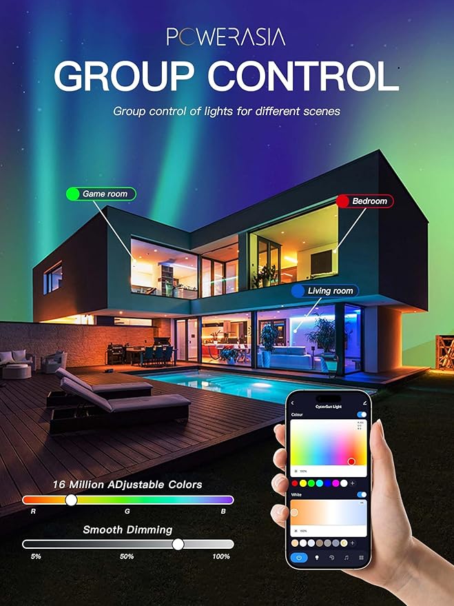 6 Pack 6 Inch Smart LED Recessed Lighting with RGB Back Light, 12W 1200LM Smart LED Recessed Lights with Junction Box, 2700K-6000K Color Changing Work with Google Assistant/Siri, Hub INCL