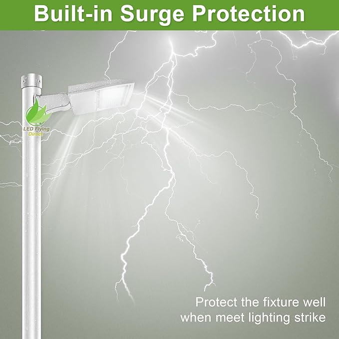 150W LED Parking Lot Lights - White Finish Shoebox Lights with Direct Arms Mount - 21,000LM 5000K - 100-277V - UL Certified - Equivalent to 450W MH/HPS - LED Street Pole Area Lights