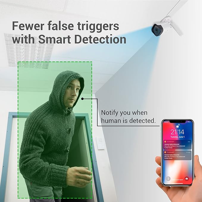 TIGERSECU 1080P WiFi NVR Security Camera System with 1TB Hard Drive, 4 Channel NVR, Weatherproof Cameras, Two Way Audio, Siren, AI Human Detection