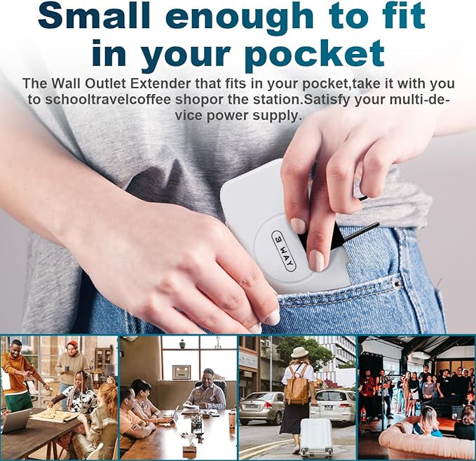 SYCON 3 Way Wall Outlet Extender AC Adapter, 2-Prong Swivel Mini Indoor Wall Tap Power Outlet Extender Plug, White
