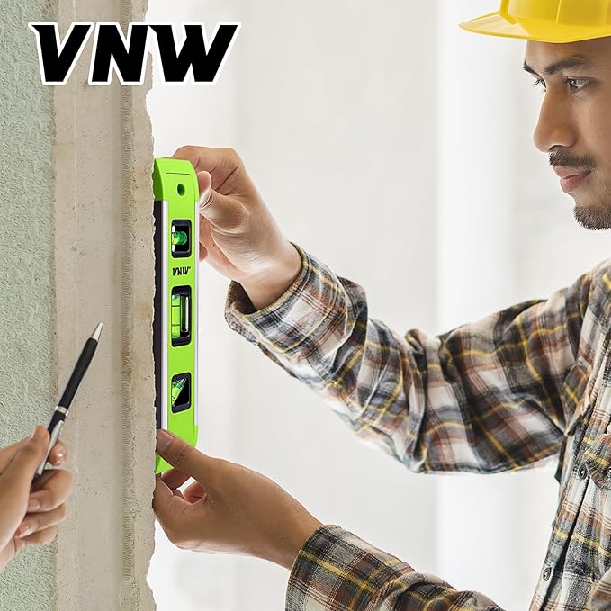 9 Inch Torpedo Level, Magnetic Bubble Level with 45°/90°/180° Bubble Vials, Shock Resistant Leveler Tool for Measuring (2)