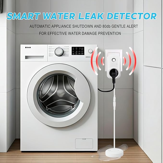 Smart Leak Detection Sensor - Water Leak Alarm with Real-Time Alerts for Home, Office & Basement Protection