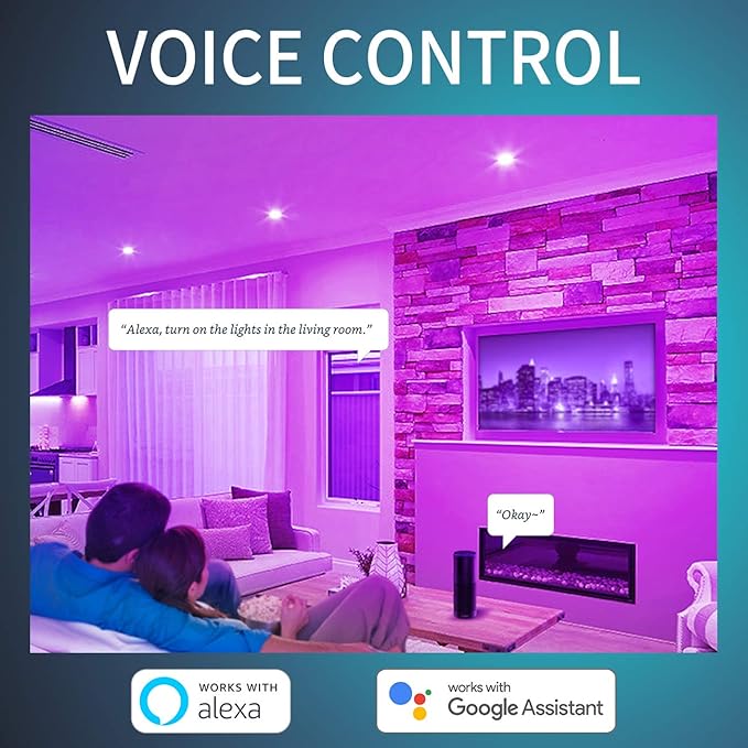 ANWIO Smart Light Bulb BR30 RGB Color Changing LED WiFi Dimmable Multicolor Light Bulbs E26 Base, Compatible with Alexa, Google Assistant, No Hub Required, 1300 Lumen 13W (100W Equivalent) 4 Pack