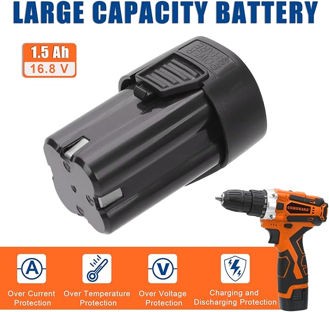 COMOWARE 16.8V Cordless Drill Tool Combo Kit, 153-Piece Professional Household Tool Set with Lithium Battery for Home Garden Office DIY Projects