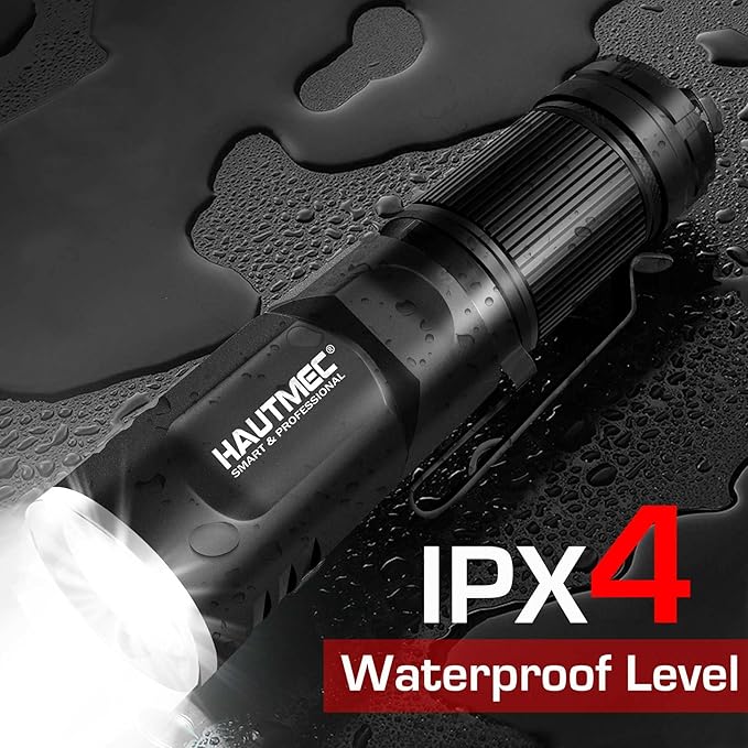 HAUTMEC Rechargeable LED Flashlights 500 High Lumens Super Bright Magnetic Flashlight Waterproof Mini Flashlight 3 Modes Handheld Small Flashlights Powerful for Camping, Outdoor, Hiking(2 Pack)