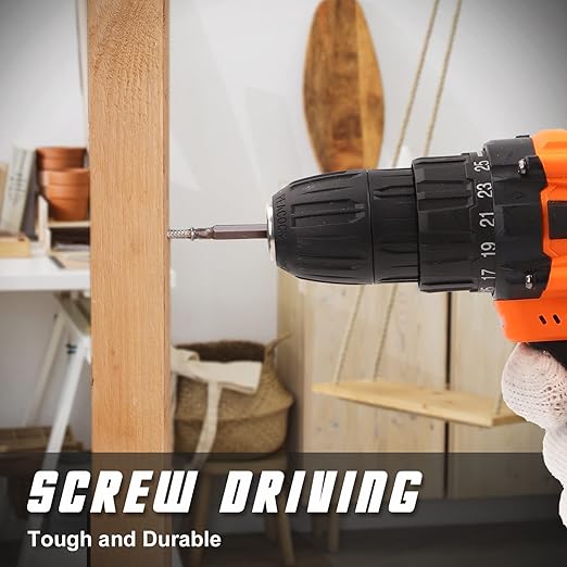 COMOWARE Drill Bit Set, 246 Pcs Screwdriver Bits for Cordless Drill, Screwdriver Drill Bits Set Combo Kit for Wood, Metal Masonry Cement, Orange Case