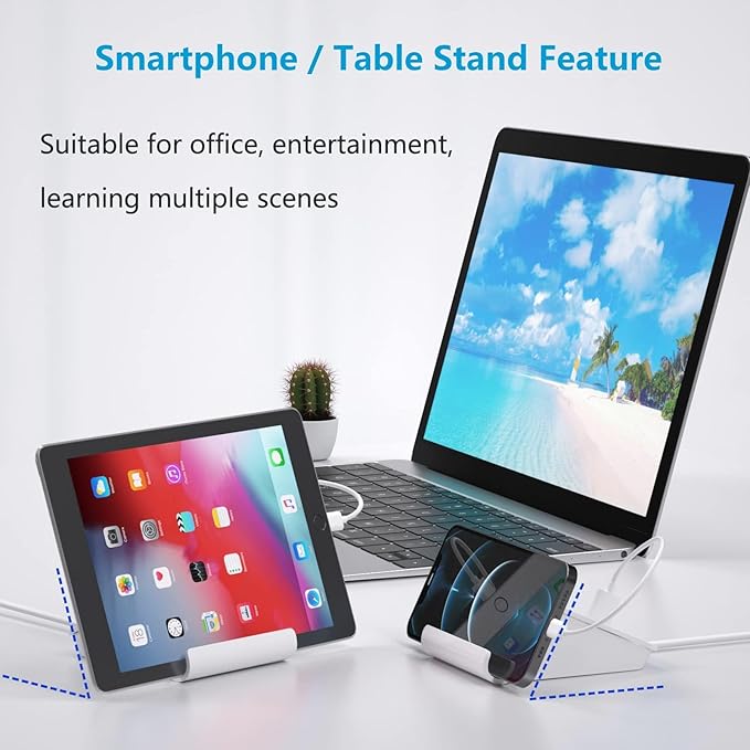 VHBW USB C Charger Block,6 Port 3A and 3C Multiple USB Charging Station,35W Fast USB C Charging Plug for iPhone 15/15pro/14/13/12,Samsung Galaxy S23/S22/S21,etc(6USB-3A3C-White)