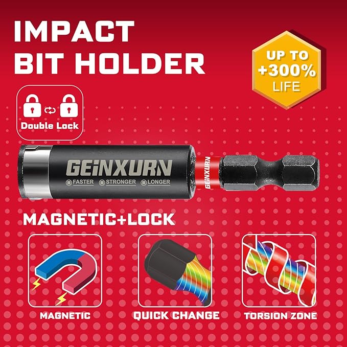 Impact Square Screwdriver Bits Set, 20 Pieces 2”Magnetic(SQ1/SQ2/SQ3) S2 Steel Multi Cross Driver Bits and 1 Pc Bit Holder with Soft Hanging Strips