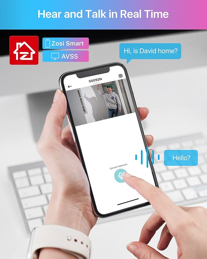 ZOSI 5MP PoE Add-on Camera, Face Person Vehicle Detection, 2 Way Audio, Starlight Night Vision, Sound&Light Siren, 3K Weatherproof Outdoor Indoor Home Bullet IP Cam, Only Compatible with ZOSI POE NVR