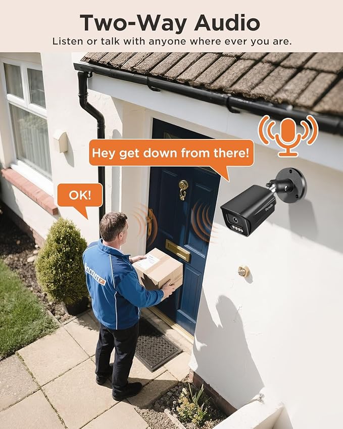 16 Channel Security Camera System, 16CH NVR & 4TB HDD, 16X 5MP PoE Commercial IP Bullet Camera, Smart Color Night Vision, 2 Way Audio, AI Human Vehicle Detection, Remote Access, PB65B1616-5MD