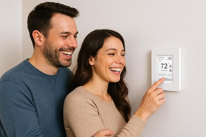 Thermostat THERMPROTOUCH Color Touch Screen Smart Home/WiFi Thermostat w/Built-in GFCI for Control of 120V or 240V Radiant Heat Includes Floor Sensor