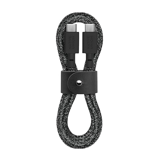 Native Union Type-C Belt Cable - USB-C to USB-C 4ft Ultra-Strong Charging Cable Compatible with iPhone 16, 16 Plus, 16 Pro, 16 Pro Max, iPad Pro, iPad Air, Samsung S24, Flip 6, Fold 6 (Cosmos)