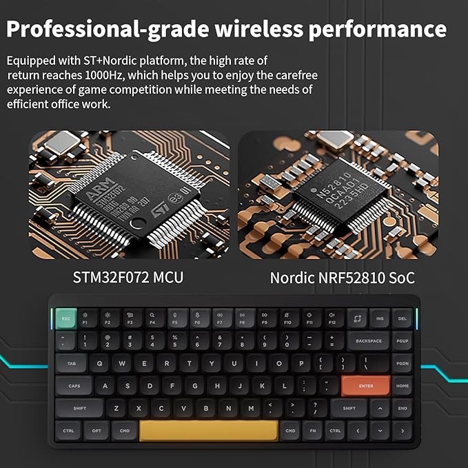 nuphy Air75 V2 Portable 75% Mechanical Keyboard,Wireless Keyboard,Supports Bluetooth/2.4G/USB-C RGB Bluetooth Keyboards,Compatible with Windows/Mac OS/Linux Systems-Gateron Red Switch