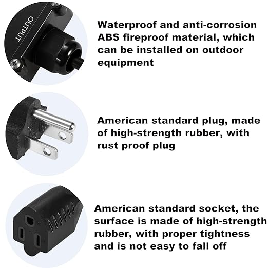 AC110V Waterproof Remote Power Switch, 20amp Wireless Remote Control Outlet Plug Switch with Long Range Remote, Outdoor Weatherproof Smart Outlet