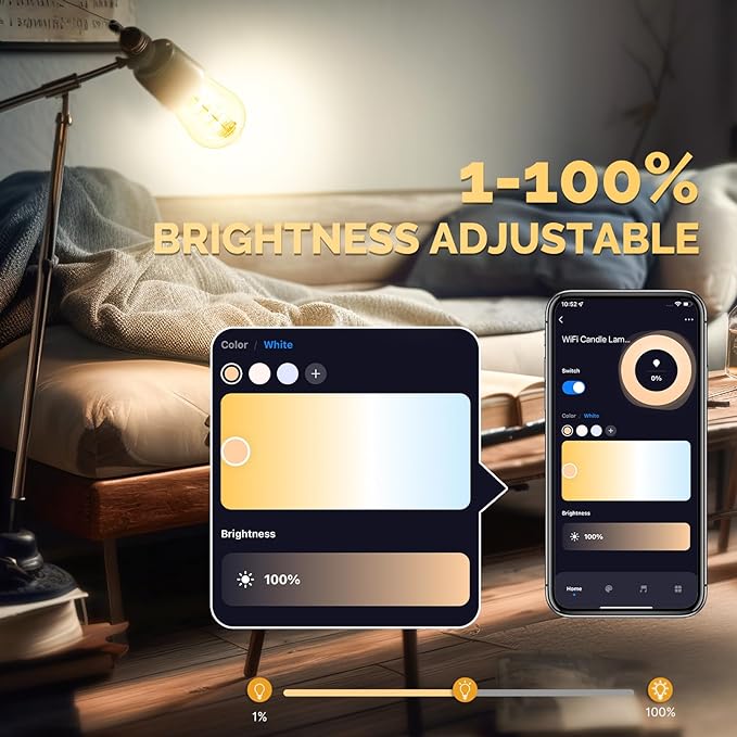 MOES Smart ST64 Edison LED Light Bulbs, Color Changing WiFi ST21 Smart Bulbs, 2700K-6500K CW& RGB Dimmable, Smart Life Remote Control, Work with Alexa/Google Home, 470lm 5W (40W Equivalent) 2 Pack