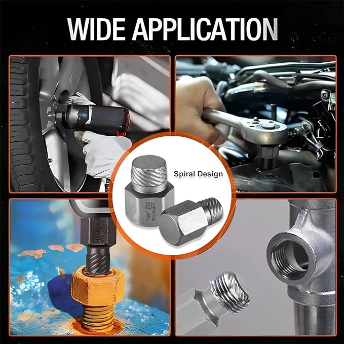 XEWEA 25Pcs Screw Extractor Set Hex Head Multi-Spline Easy Out Bolt Extractor Tool, Chrome Molybdenum Alloy Steel Heavy Duty EZ Out Rounded Screw Remover, Father's Day gift
