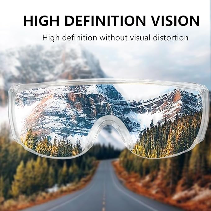 JING LEI Anti Fog Safety Glasses, Safety Goggles Over Eyeglasses, Anti Dust Impact Scratch Resistant Splash Proof Chemical Wrap Around Eye Protection for Lab Nurses Workers Architect Men and Women