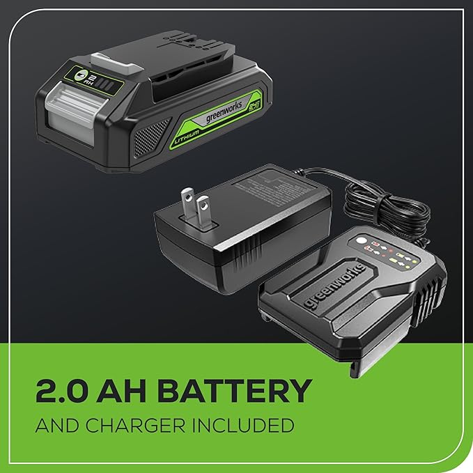 Greenworks 24V 2-in-1 Magnetic Work Light, 650 Lumens LED Spotlight and Project Light Tube, Pivoting Head, 3 Mode, SOS Function, with 2Ah Battery and Charger