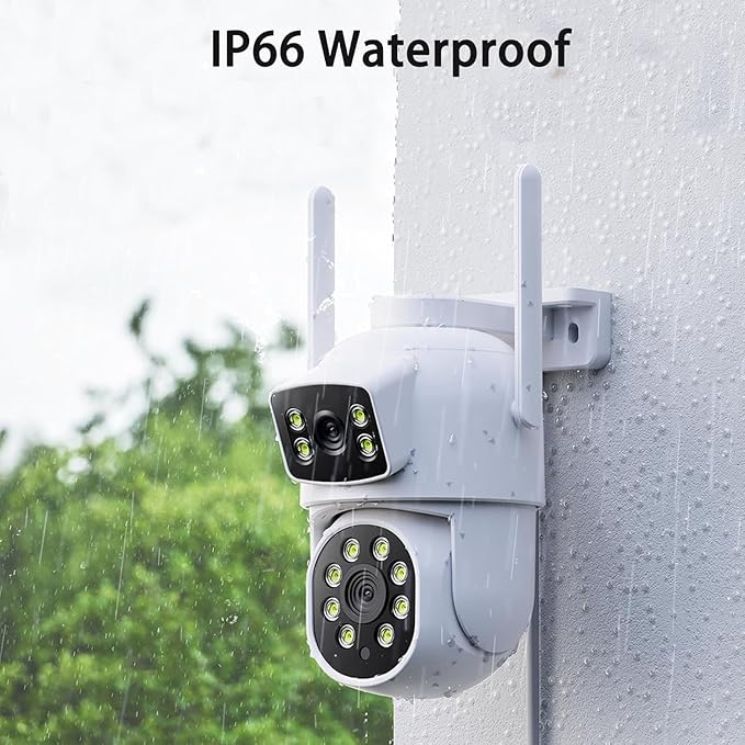 2K Dual Lens Security Cameras Wireless Outdoor, 5G & 2.4G WiFi Pro Home Security Camera System with Color Night Vision, Auto Tracking, 2-Way Audio, 360° Pan & Tilt, 500GB HDD 10CH NVR No Subscription