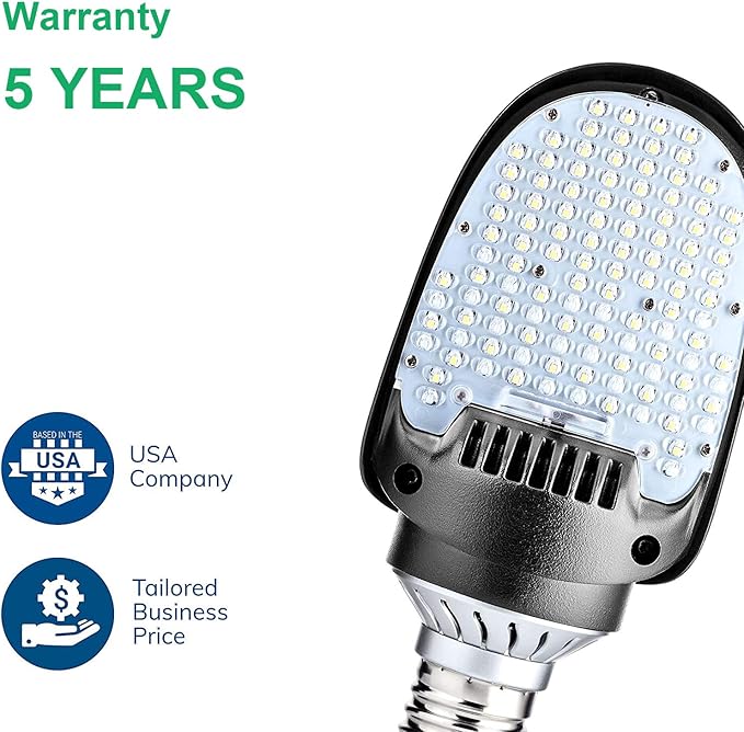 OSTEK LED Shoebox Corn Light - 54W LED Retrofit Kit, 5000K E39 Rotatable Mogul, 7560LM Commercial Lighting - Post Street, Security, Parking, Paddle Bulb