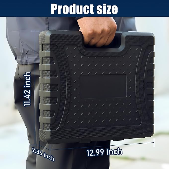 84pc Tap and Die Set in SAE & Metric Sizes, Standard Tap Set and Die Tool Set for Threading and Rethreading Internal and External Threads, M3-M12 Thread Repair Kit