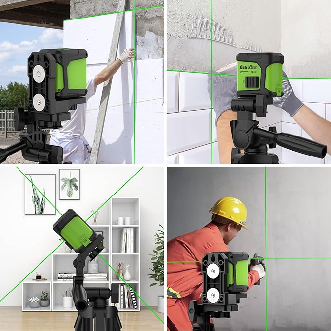 Self-Leveling Laser Level with Tripod,DEGLASERS 100ft Green Cross Line laser lever,Lazer Leveler Tool for Picture Hanging Construction Floor Tile Wall Home Renovation, Indoor Project, Battery Included