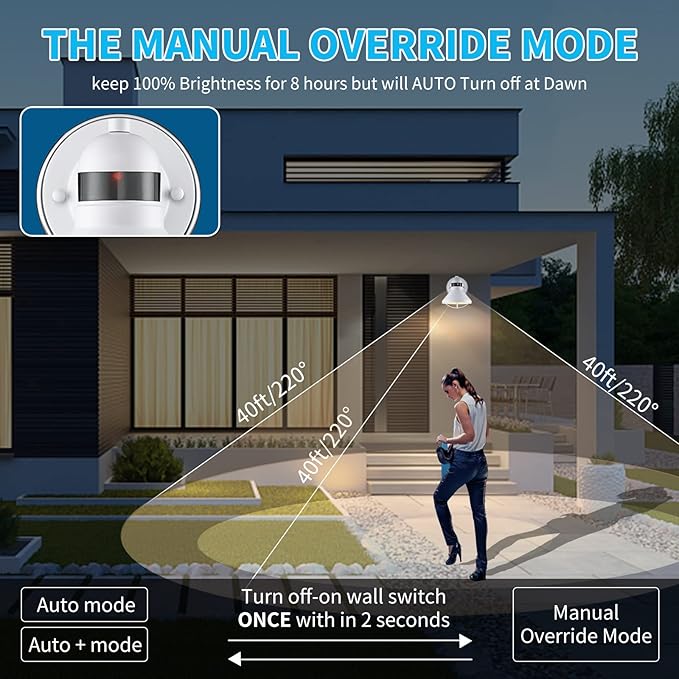 LONEDRUID Dusk to Dawn Motion Sensor LED Outdoor Barn Light Fixtures White Exterior Wall Lantern Waterproof Outside Sconce Lighting Rustic Farmhouse Wall Mount Lamp for House Porch Patio Garage