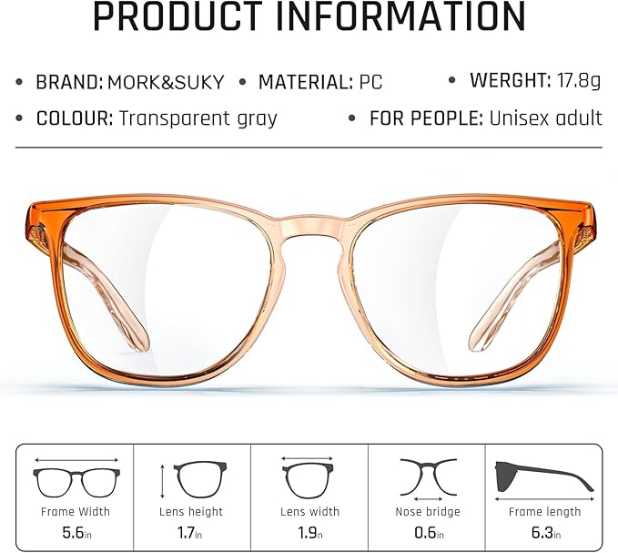 MORK&SUKY Safety Glasses, Stylish Goggles With No Fog Lense, Alternatives To Regular Protective Eyewear For Lab and Nursing.