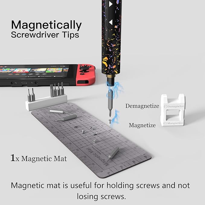 Electric Screwdriver Kits, 66 in 1 Power Screwdriver Sets, Mini Electric Screwdriver with 56 Magnetic Bits, Earphone Cleaner, Precision Small Screwdrivers Electric for Phone