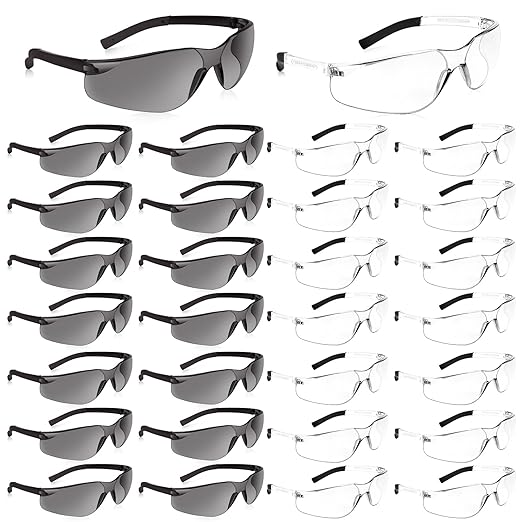 30 Pack Safety Glasses ANSI Z87.1 Scratch Resistant Eyewear for Women Man Lab Goggles Eye Protection