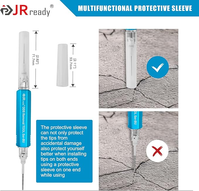 JRready ST5348 10PCS Pin Extractor Tool Kit, Double Tip Replacement Universal Automotive/Computer Repair Terminal Release Tool Kit, Suitable for AMP/Metri Pack/Molex/Deutsch DT DTM DTP Connector